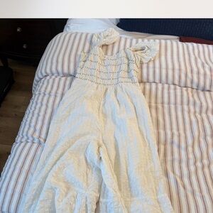 White Textured Jumpsuit